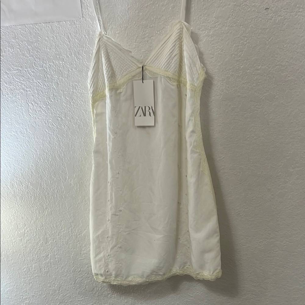 Zara White Chemise Luxurious Sleepwear